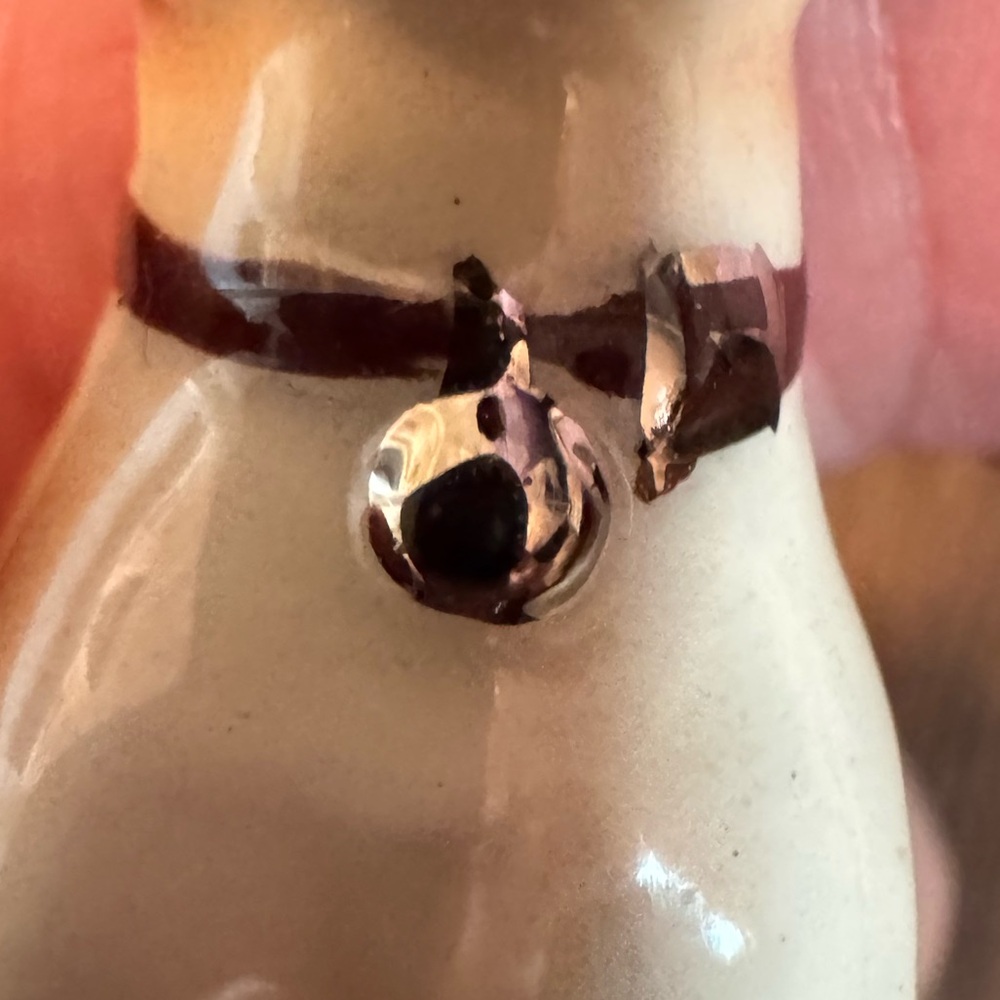 Vintage Ceramic Jack Russell Terrier Figurine - White & Brown with Leash - Picture 8 of 14